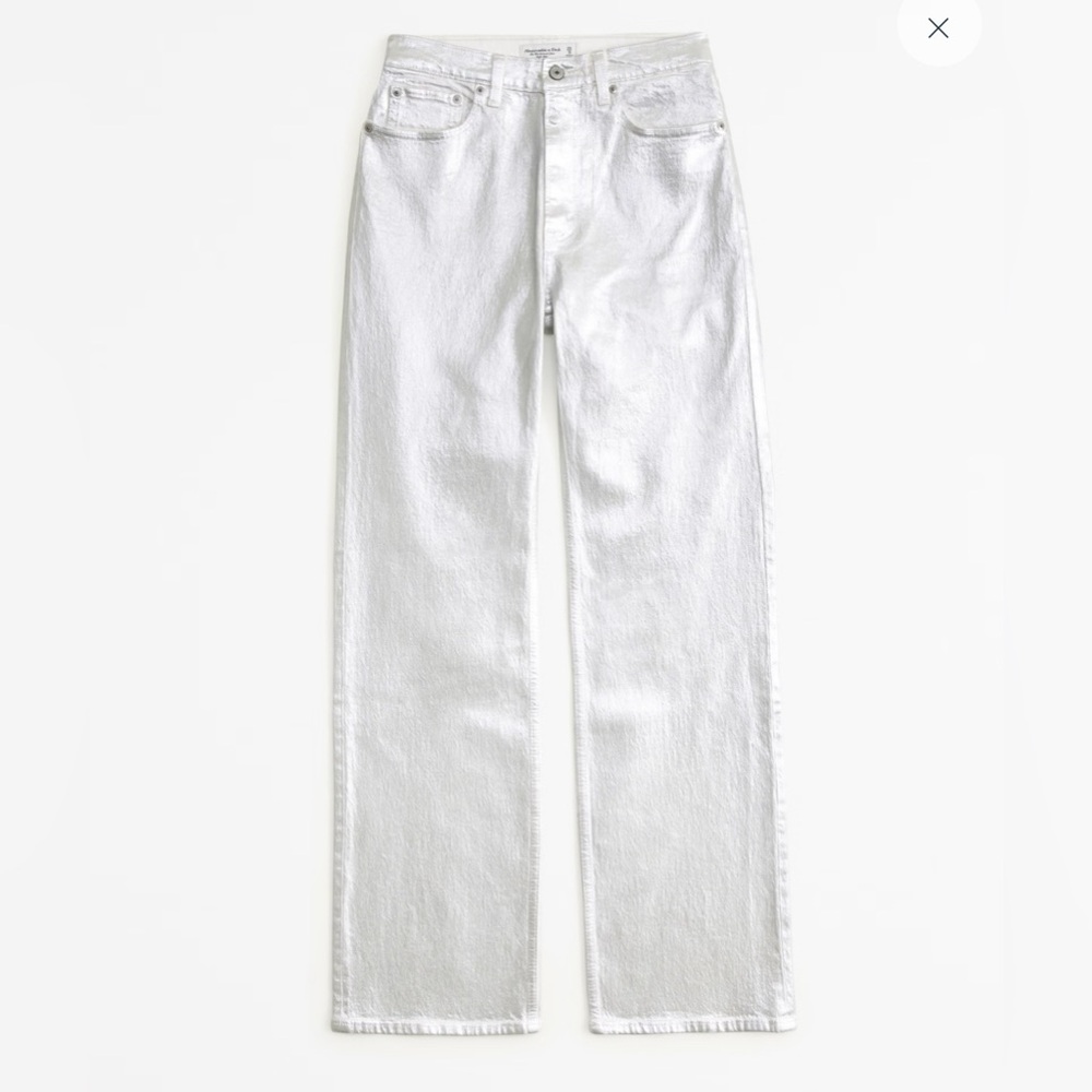 Silver Abercrombie & Fitch High Rise 90’s Relaxed Fit Size 8
